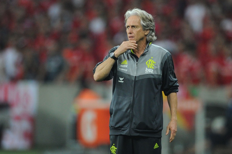 Jorge Jesus, do Flamengo, foi assunto no São Paulo nesta quarta-feira — Foto: Wesley Santos/Agência PressDigital