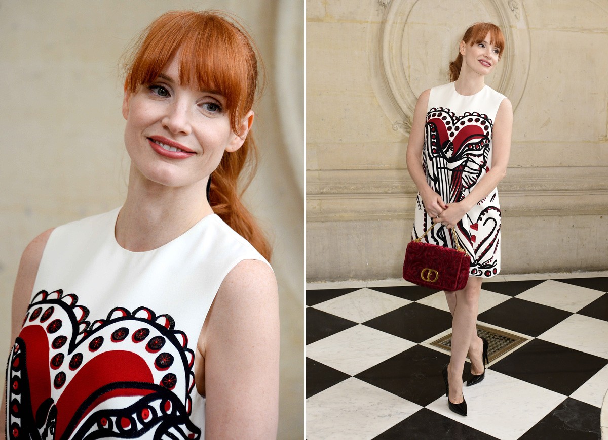 Jessica Chastain na Paris Fashion Week (Foto: Getty Images)