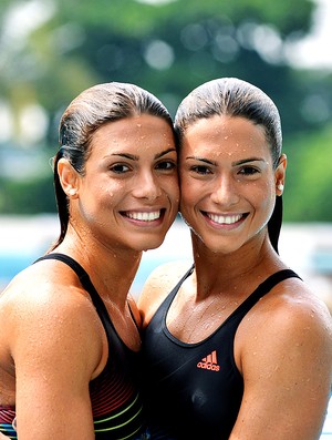 Bia e Branca gêmeas do nado sincronizado (Foto: André Durão / Globoesporte.com) Bia e Branca gêmeas do nado sincronizado (Foto: André Durão / Globoesporte.com)
