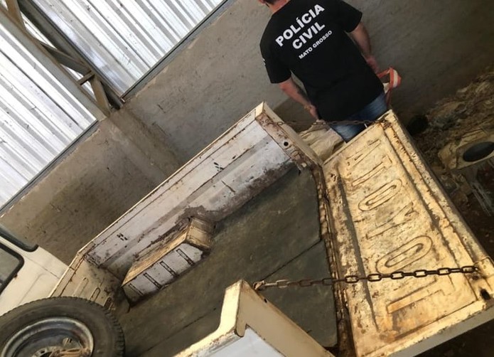 Polícia encontrou caminhonete onde as três onças-pintadas foram filmadas mortas em Cocalinho — Foto: Polícia Civil de Mato Grosso/Assessoria