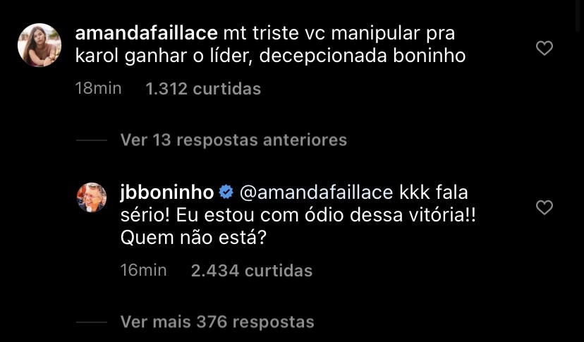 Boninho respondeu seguidora (Foto: Instagram)