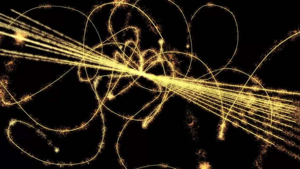 As partículas 'exóticas' são produzidas durante colisões subatômicas/BBC — Foto: EQUINOX GRAPHICS/SCIENCE PHOTO LIBRARY