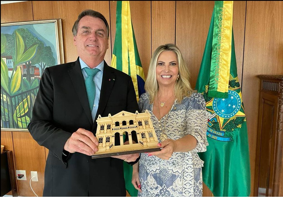 No dia 22 de abril, Borghetti esteve com Bolsonaro em Brasília — Foto: Reprodução