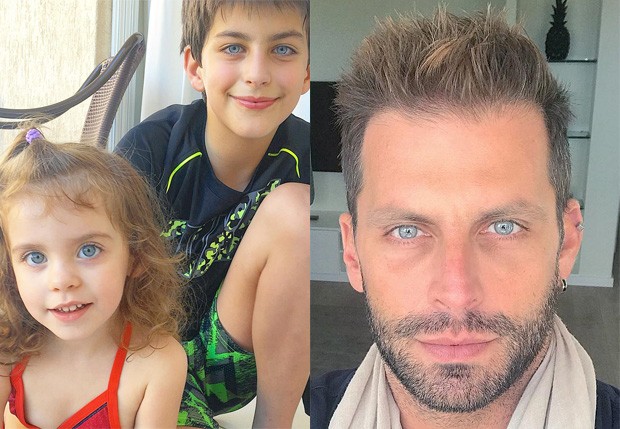 Henri Castelli e os filhos, Lucas e Maria Eduarda (Foto: Reprodução/Instagram)