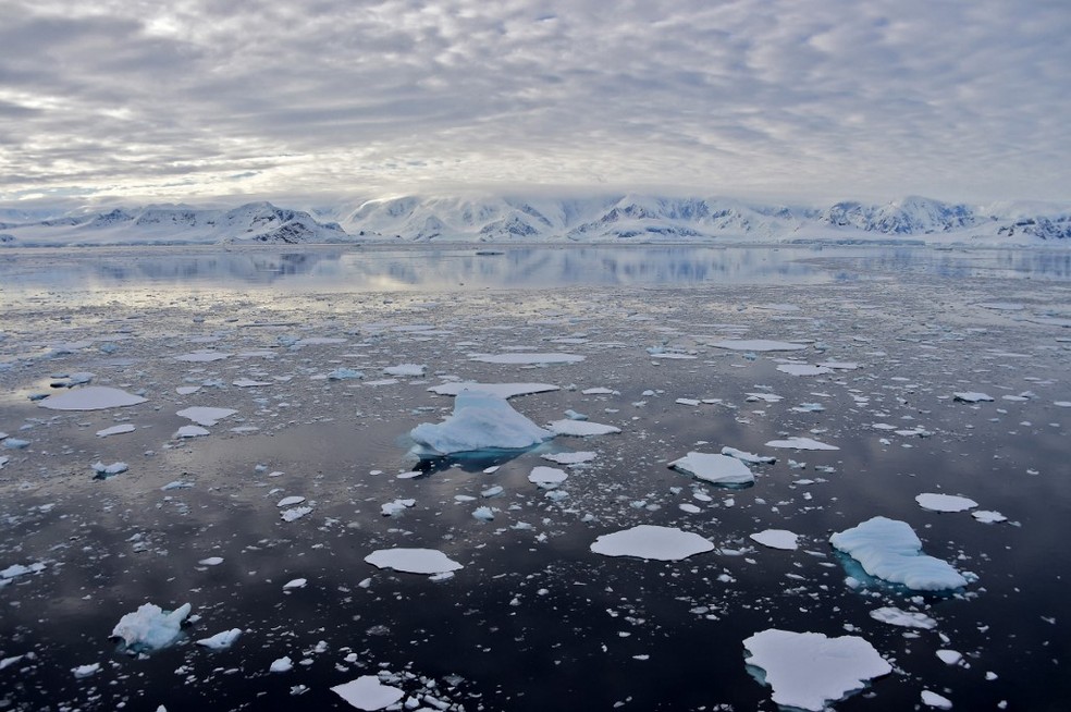 Foto de novembro de 2019 mostra a Baía de Chiriguano, na Antártica — Foto: Johan Ordonez/ AFP