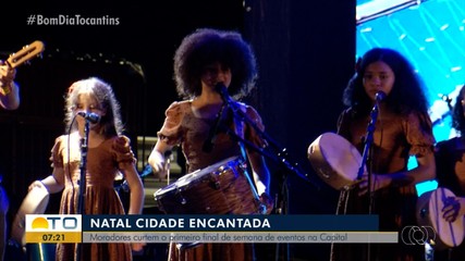 Moradores curtem o primeiro fim de semana do Natal Cidade Encantada em Palmas