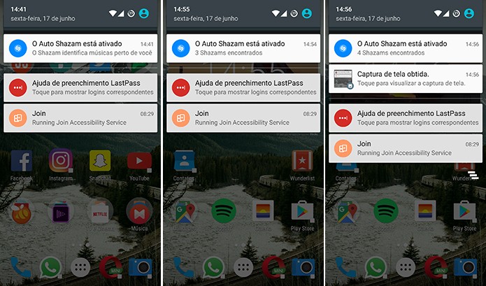 Shazam ouvirá músicas no Android em segundo plano e mostrará notificação com faixas encontradas (Foto: Reprodução/Elson de Souza)