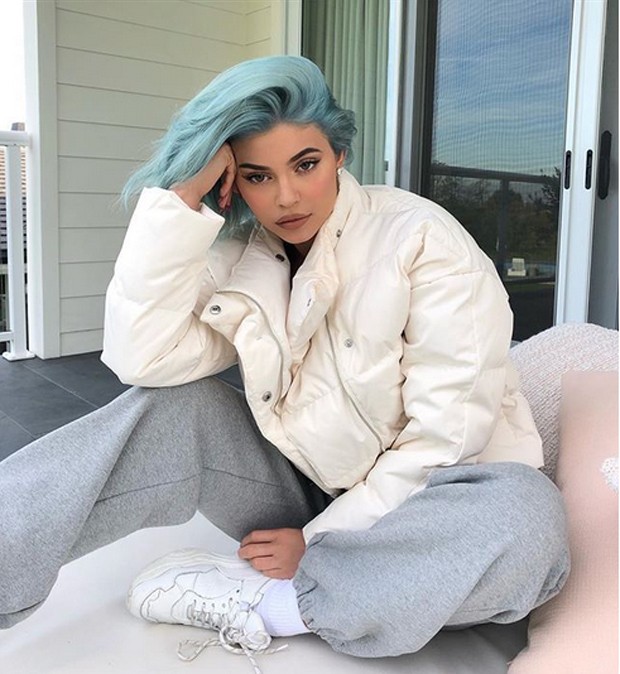 Kylie Jenner: cabelos azuis para o réveillon (Foto: Reprodução/Instagram)