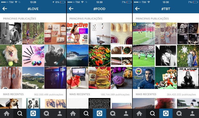 #love, #food e #tbt são algumas das hashtags mais populares no Instagram (Foto: Reprodução/Juliana Pixinine)