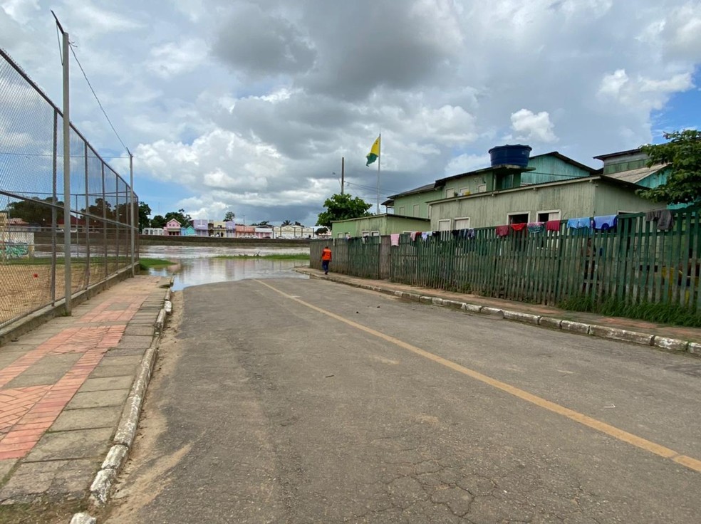 Bairro Base é um dos primeiros atingidos pelas águas do Rio Acre — Foto: Arquivo/Defesa Civil Municipal