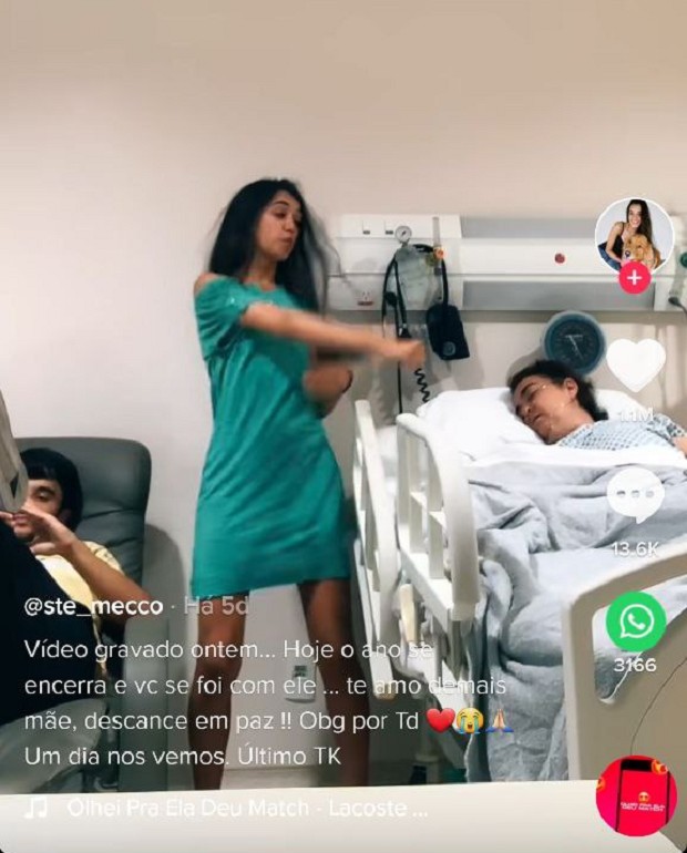 Ste Mecco viralizou ao fazer dança ao lado de mãe no hospital (Foto: Reprodução/Instagram)