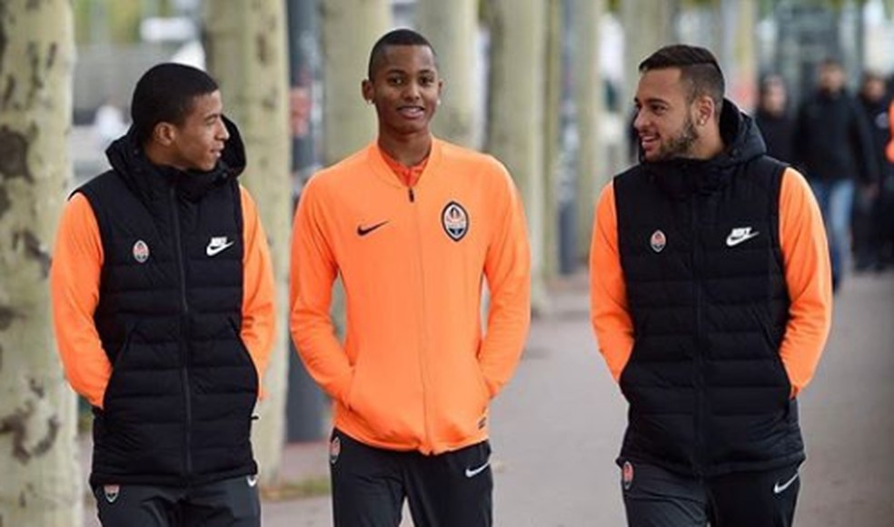 Marquinhos Cipriano (à esquerda), com Fernando (centro) e Maycon, ex-Corinthians (à direita) — Foto: Reprodução/Instagram