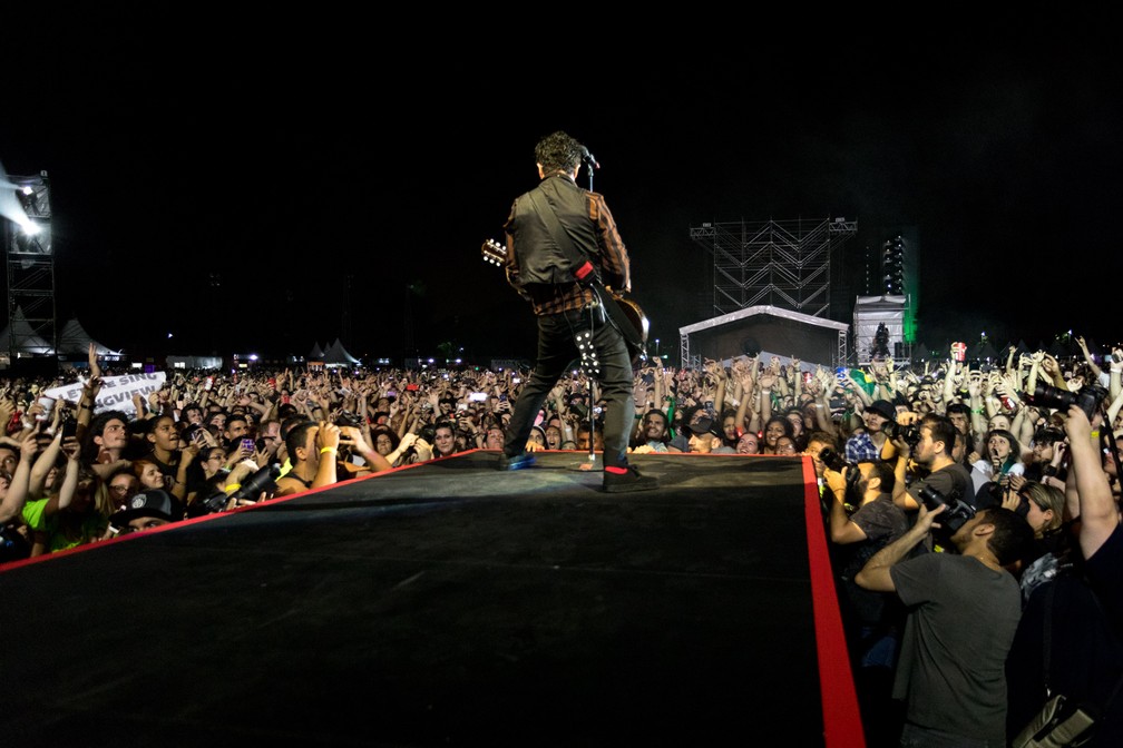 Show do Green Day em São Paulo nesta sexta-feira (3) (Foto: Marcelo Brandt/G1)