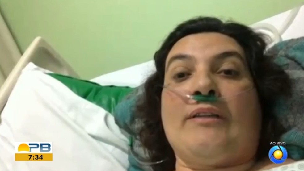 Larissa Targino saiu da UTI após tratamento com plasma em João Pessoa — Foto: Reprodução/TV Cabo Branco