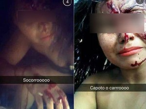 Selfies feitas após acidente viralizaram na internet (Foto: Divulgação)