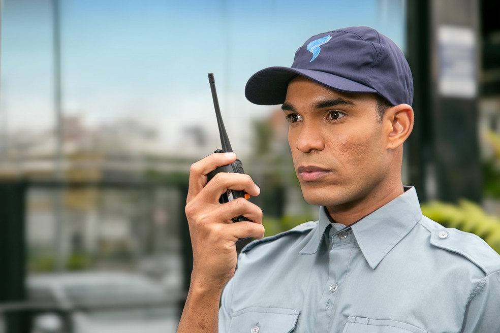 Vigilante da Security em atuação no posto de serviço — Foto: Reprodução/Security Segurança e Serviços