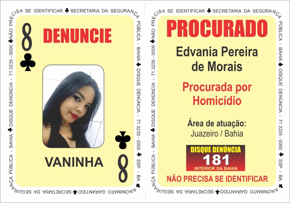 Edvania, conhecida como Vaninha, Ã© procurada pela polÃ­cia â€” Foto: ReproduÃ§Ã£o/ TV Bahia