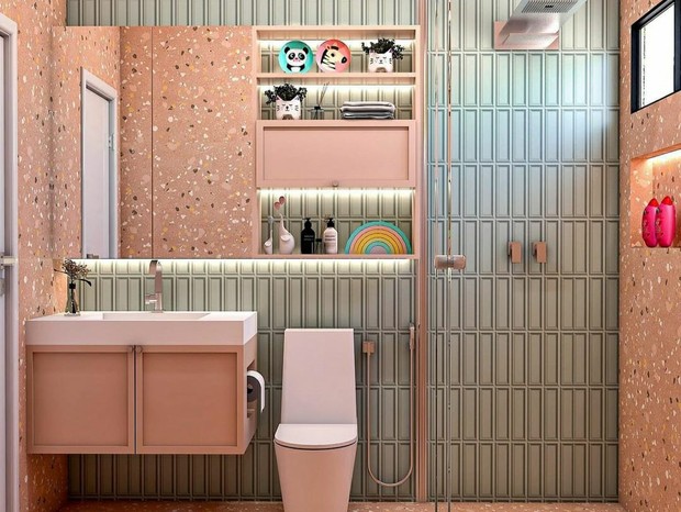 Banheiro para criança: 7 dicas para um ambiente funcional e seguro (Foto: Reprodução/Instagram @ginnadantasarquitetura)
