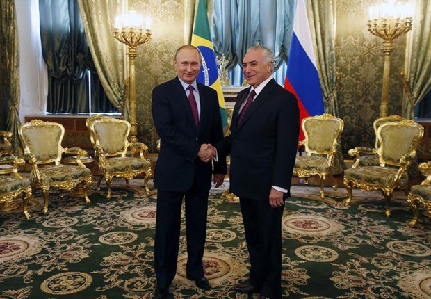 Michel Temer encontra-se com Vladimir Putin (Foto: Sergei Chirikov/EFE)
