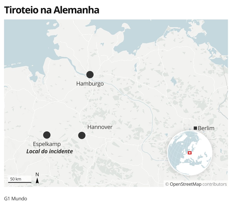 Tiroteio na Alemanha em 17 de junho de 2021 — Foto: G1 Mundo