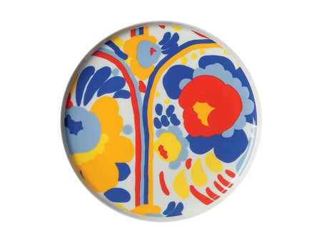Prato Oiva/ Karuselli (2016), de grès, 20 cm de diâm., design Katsuji Wakisaka, da Marimekko, preço sob consulta