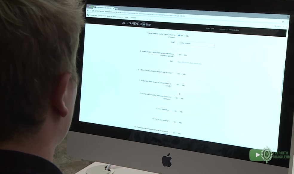 Alistamento militar será 100% online em 2020 — Foto: Reprodução/YouTube/Exército Brasileiro