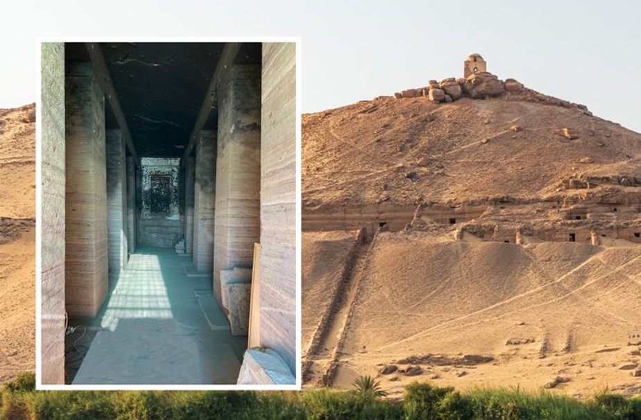 Situada na necrópole de Qubbet el-Hawa (Aswan), tumba está precisamente orientada para o nascer do Sol do solstício de inverno