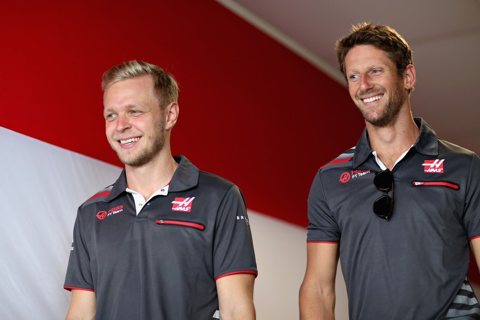 kevin magnussen, romain grosjean, haas, f1 — Foto: Getty Images