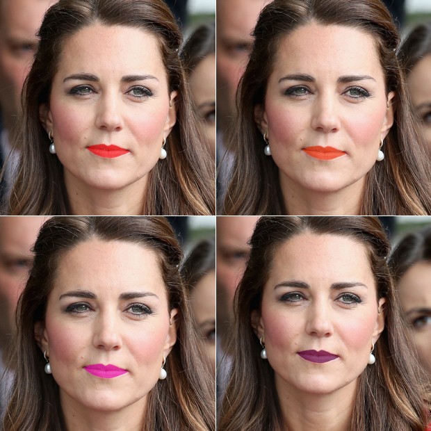 Muita cor na boca de Kate Middleton! (Foto: Getty Images)