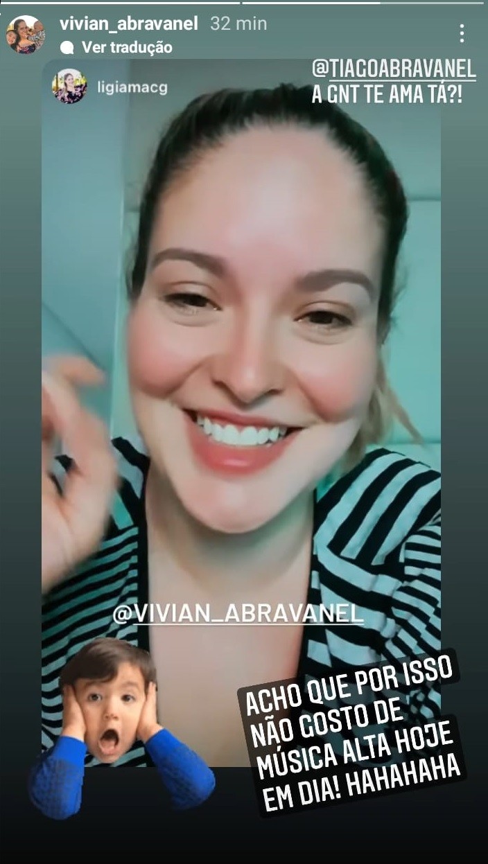Vivian Abravanel comenta cantoria de Tiago Abravanel no BBB22 (Foto: Reprodução/Instagram)