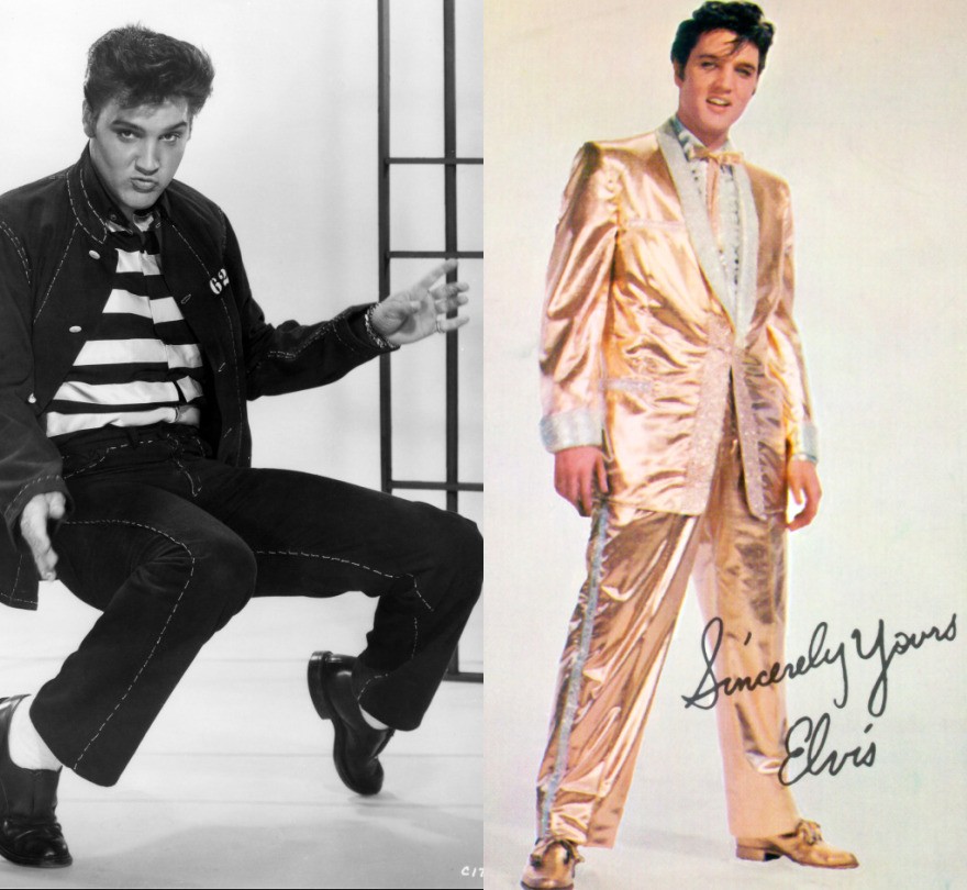 Elvis usa jeans e terno de ouro (Foto: Michael Ochs Archives/Getty Images )