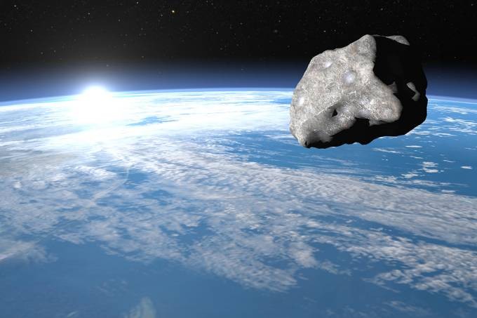 Representação de um asteroide próximo à Terra  (Foto: Reprodução/Divulgação)