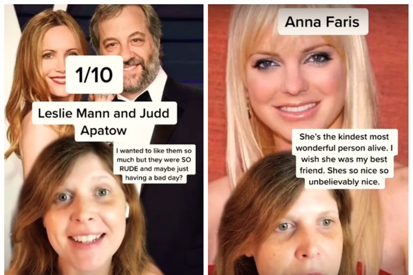 A ex-garçonete Annie Bond reclamou de Leslie Mann e Judd Apatow e elogiou Anna Faris (Foto: TikTok)