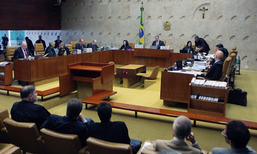 Ministros do STF reunidos no plenário do tribunal — Foto: Carlos Moura/SCO/STF 