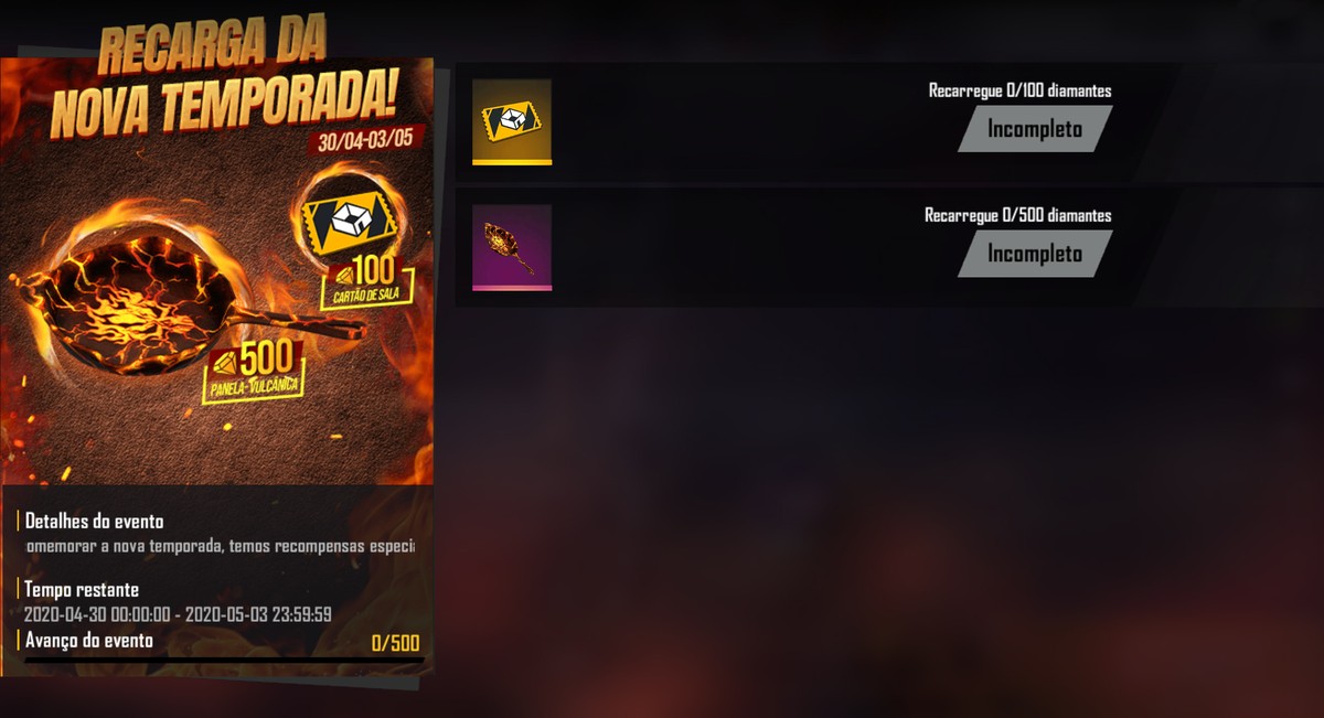 Free Fire Novo Evento De Recarga De Diamantes Traz Skin Panela