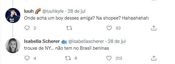 Isabella Scherer responde seguidor sobre o marido: Não tem no Brasil (Foto: Reprodução/Twitter)