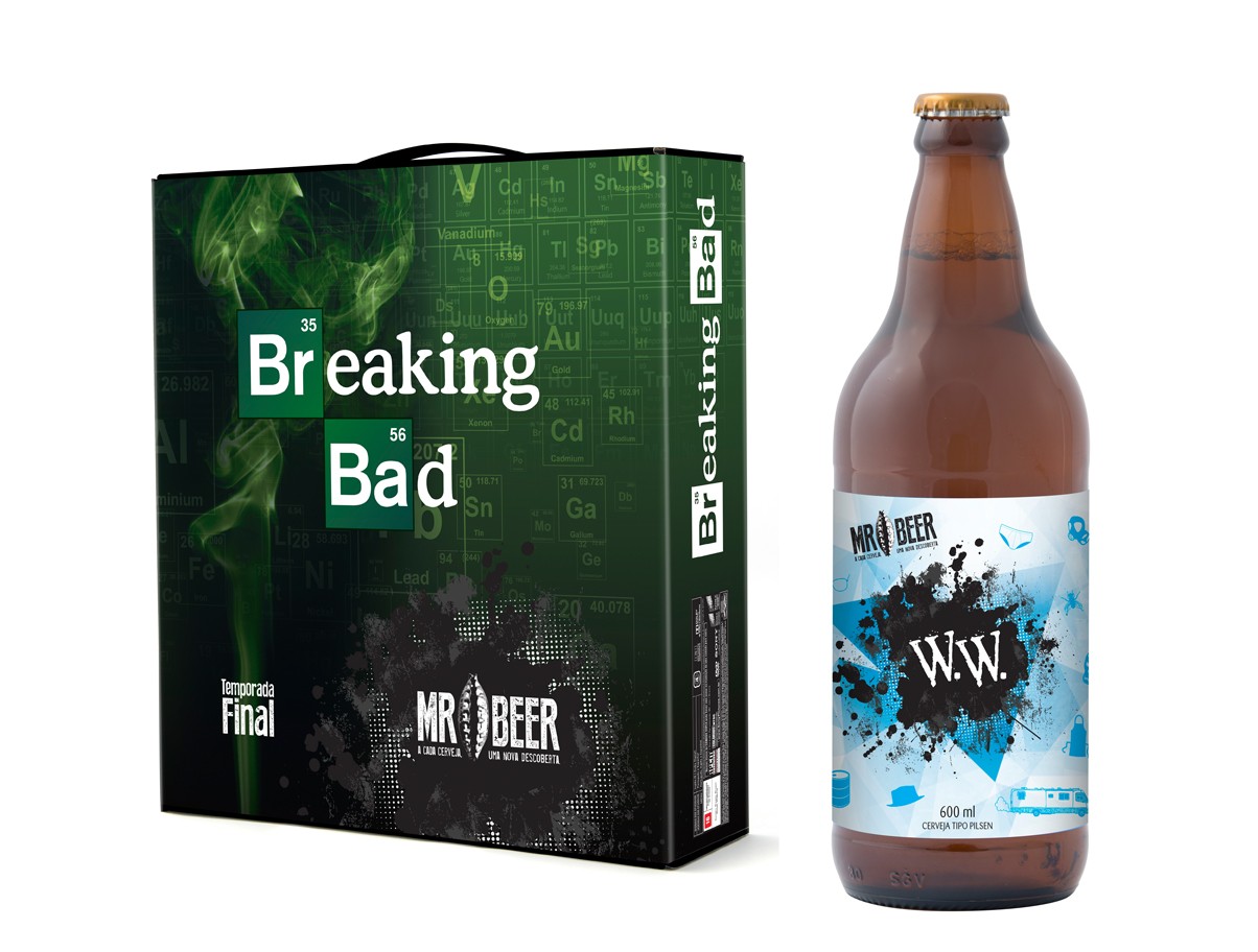 Kit com a última temporada de Breaking Bad e a cerveja inspirada na série (Foto: reprodução)