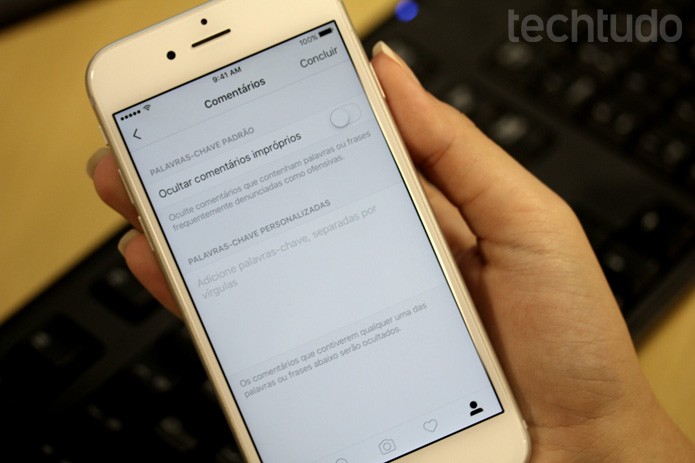 Usuário poderá criar lista de palavras proibidas em comentários nas suas fotos do Instagram (Foto: Camila Peres / TechTudo)