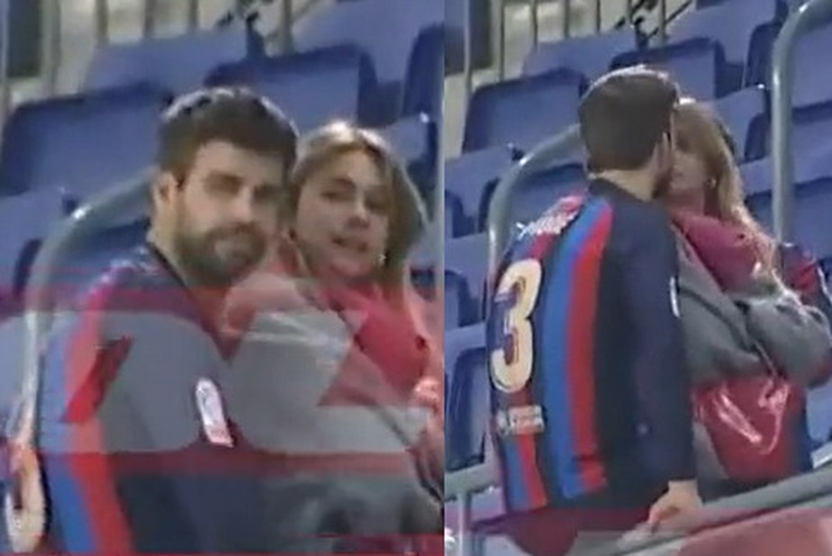 Gerard Piqué ganha carinho da nova namorada, Clara Chia, após partida final no Barcelona