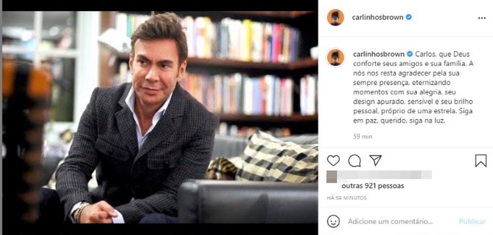 Carlinhos Brown se despede do joalheiro baiano Carlos Rodeiro — Foto: Reprodução/Redes Sociais