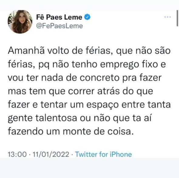 Fernanda Paes Leme (Foto: Reprodução/Twitter)