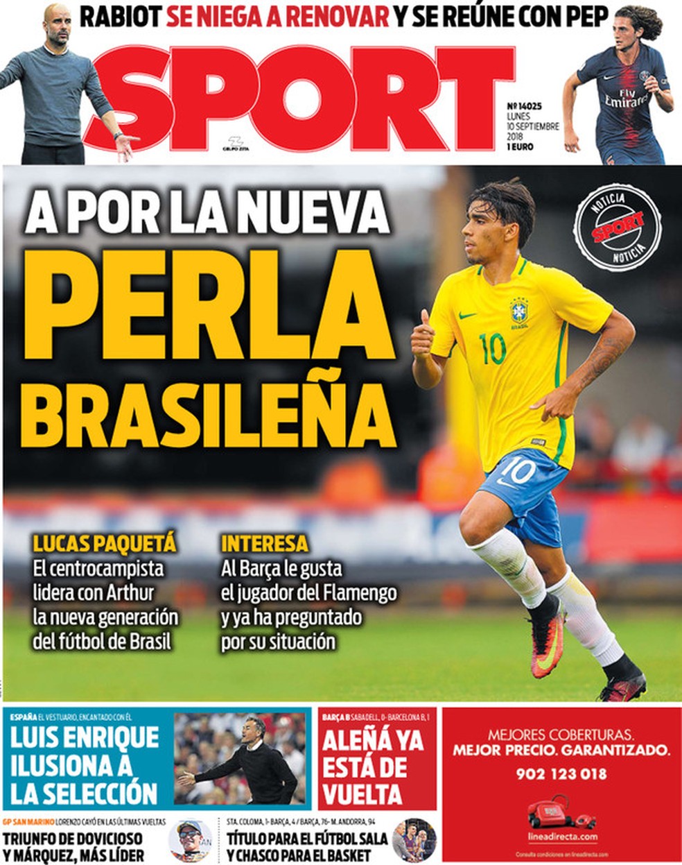 Paquetá Barcelona jornal Sport (Foto: Reprodução)