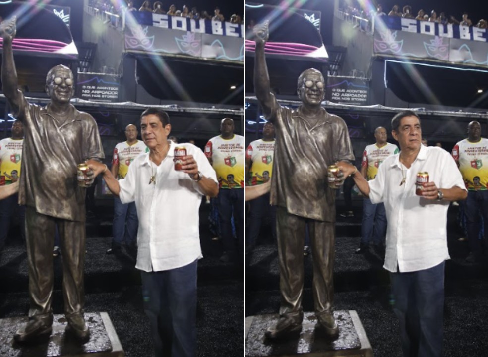 Zeca Pagodinho e sua estátua: aprovada — Foto: Divulgação/ Agência Labi