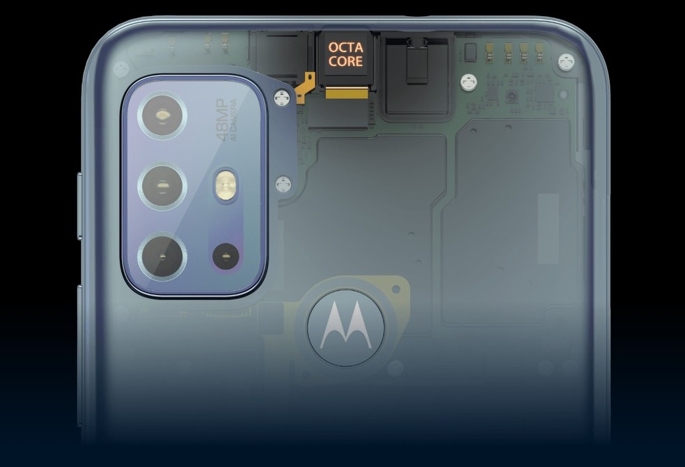 Processador utilizado no Moto G20 é o Spreadtrum T700 — Foto: Divulgação/Motorola