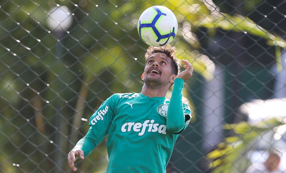 Gustavo Scarpa em treino do Palmeiras â Foto: Cesar Greco / Ag Palmeiras