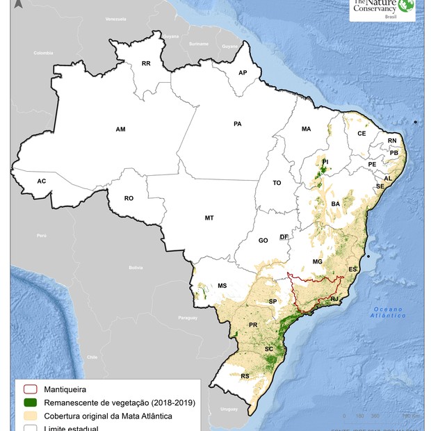 Bioma fragmentado: 80% dos remanescentes florestais da Mata Atlântica ocupam no máximo 50 hectares (Foto: TNC Brasil)