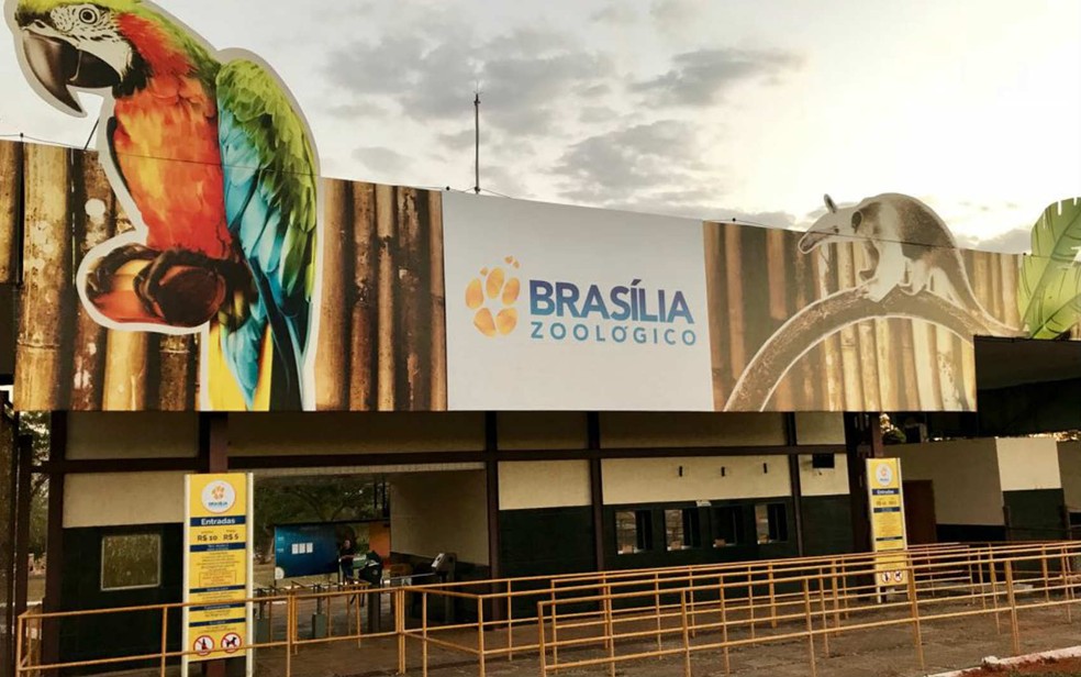 Fachada do Zoológico de Brasília, na Asa Sul — Foto: Letícia Carvalho/G1