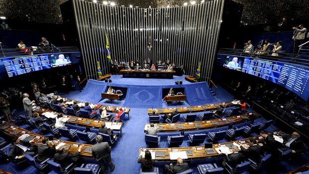 Sessão deliberativa extraordinária para votar a Denúncia 1/2016, que trata do julgamento do processo de impeachment da presidente afastada Dilma Rousseff por suposto crime de responsabilidade. (Foto:  Edilson Rodrigues/Agência Senado)