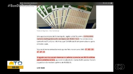 Sortudo de Palmeirópolis é destaque no g1 Tocantins