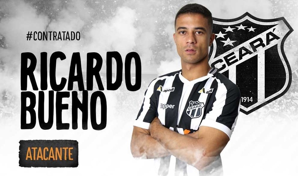 Ricardo Bueno, atacante do CearÃ¡, foi anunciado nesta segunda-feira (27) (Foto: DivulgaÃ§Ã£o/Cearasc.com)